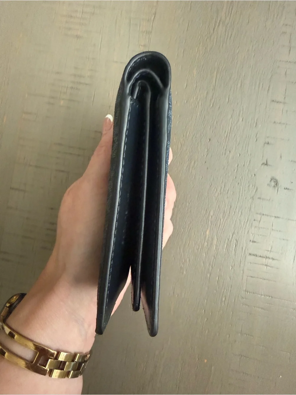 Michael Kors Men's Dark Navy Signature Logo Bi-Fold Wallet and Card Holder